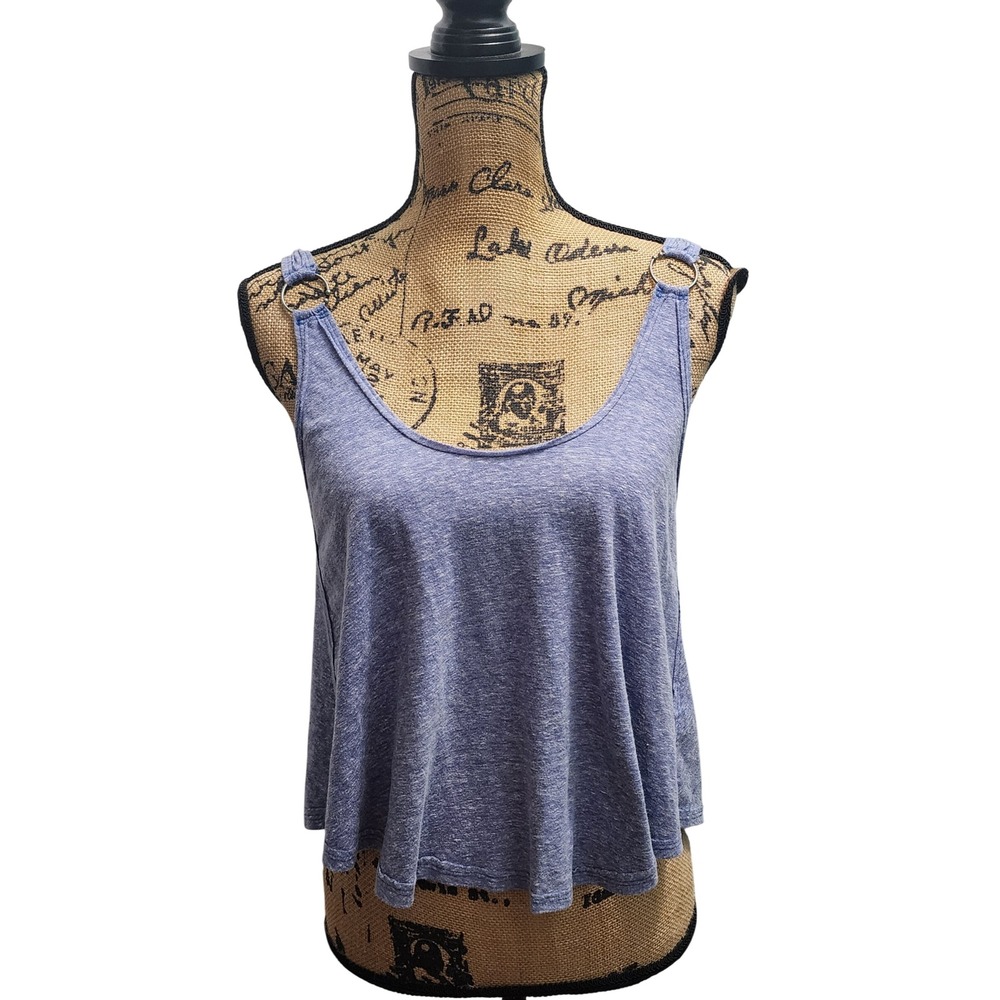We The Free Women's XS Blue Tank Top with Ring Detail Casual Sleeveless